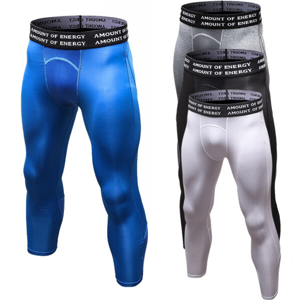 Mens 3/4 Tights for Yoga Running Workout Tights Leggings for men