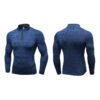Mens Compression Tights Breathable Thermal Fleece Fitness running training Long sleeve shirt (5)