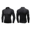 Mens Compression Tights Breathable Thermal Fleece Fitness running training Long sleeve shirt (6)
