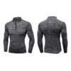 Mens Compression Tights Breathable Thermal Fleece Fitness running training Long sleeve shirt (7)