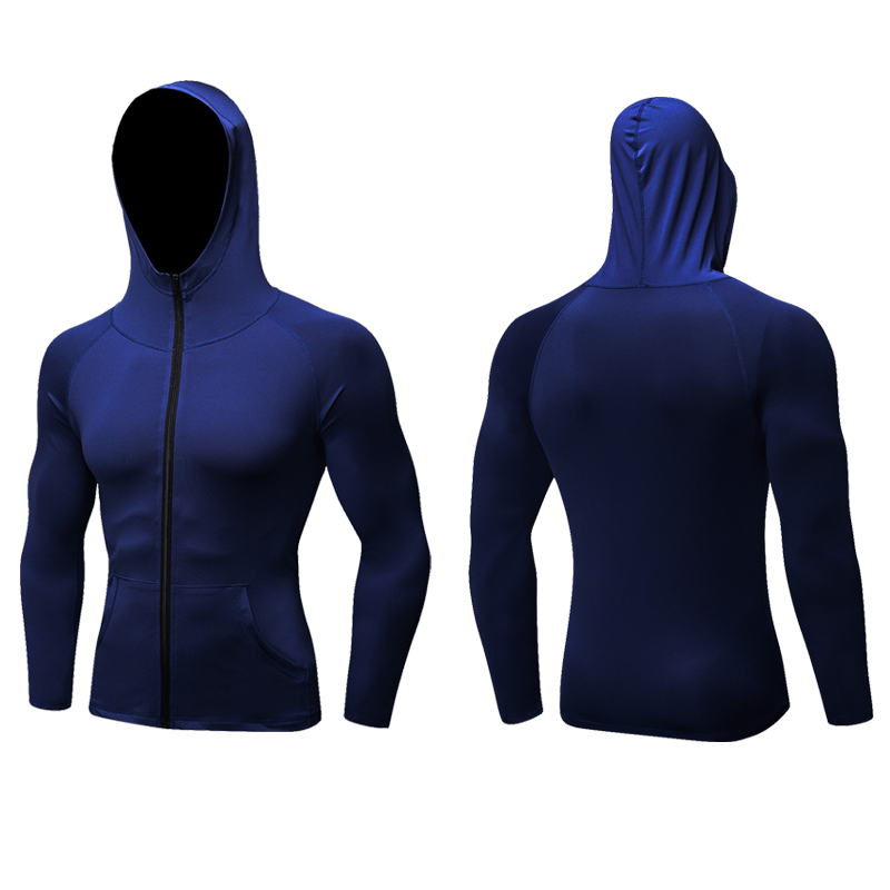 Men's Workout Sports Jacket With Zip Up Hooded With Pockets