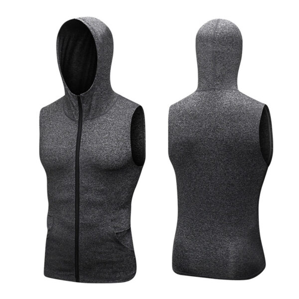 Mens Sleeveless Hoodie Hooded Sweatshirt Sport Gym Sweats Tops Shirts Vest (4)