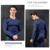 Men 2pcs Workout Clothes Set Quick Dry Long Sleeve Compression Shirt and Pants Set Fitness Gym Sports Running Suits (7)