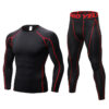 Men 2pcs Workout Clothes Set Quick Dry Long Sleeve Compression Shirt and Pants Set Fitness Gym Sports Running Suits (8)