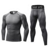Men 2pcs Workout Clothes Set Quick Dry Long Sleeve Compression Shirt and Pants Set Fitness Gym Sports Running Suits (13)
