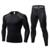 Men 2 pcs Workout Clothes Set Quick Dry Long Sleeve Compression Shirt and Pants Set Fitness Gym Sports Running Suits (18)