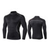 Mens Athletic Compression Top Long Sleeve Tops Mock Neck Compression Base Layer (4)