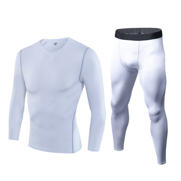Men Compression Tights Sets Sports Long Sleeve T-shirt Gym Exercise Clothes Workout Bodysuit Fitness Suits Sportswear (6)