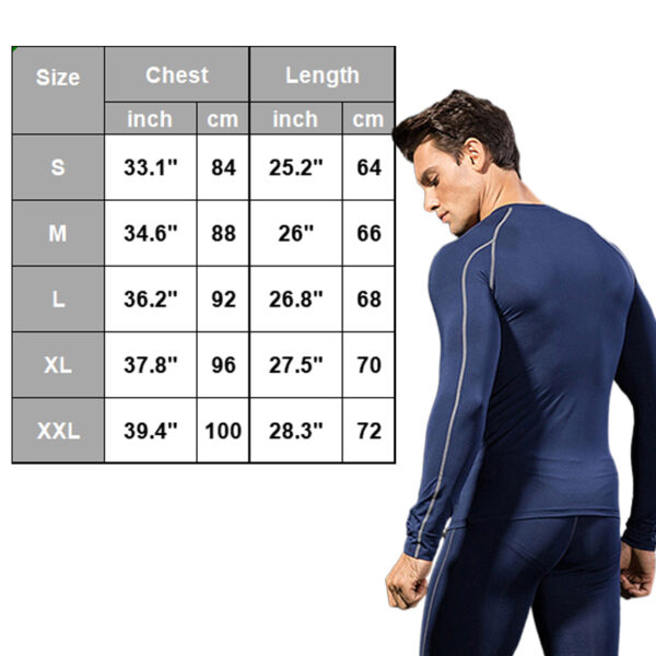 Workout Tops Fitness Long Sleeved Sports Compression Shirt for Men Stretch Quick Dry (6)
