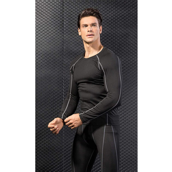 Workout Tops Fitness Long Sleeved Sports Compression Shirt for Men Stretch Quick Dry (7)