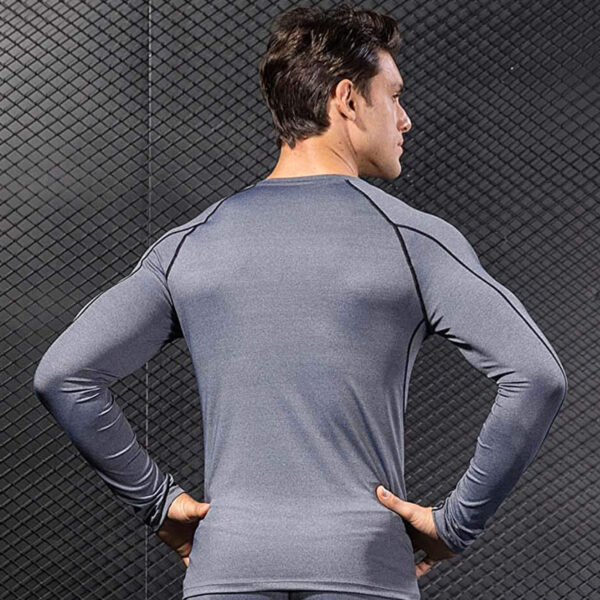 Workout Tops Fitness Long Sleeved Sports Compression Shirt for Men Stretch Quick Dry (9)