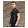 Spozeal Mens Mock Neck Compression Fitness Sweat Shirt Sports Short Sleeve Training Base Layers Shirt 1 (16)