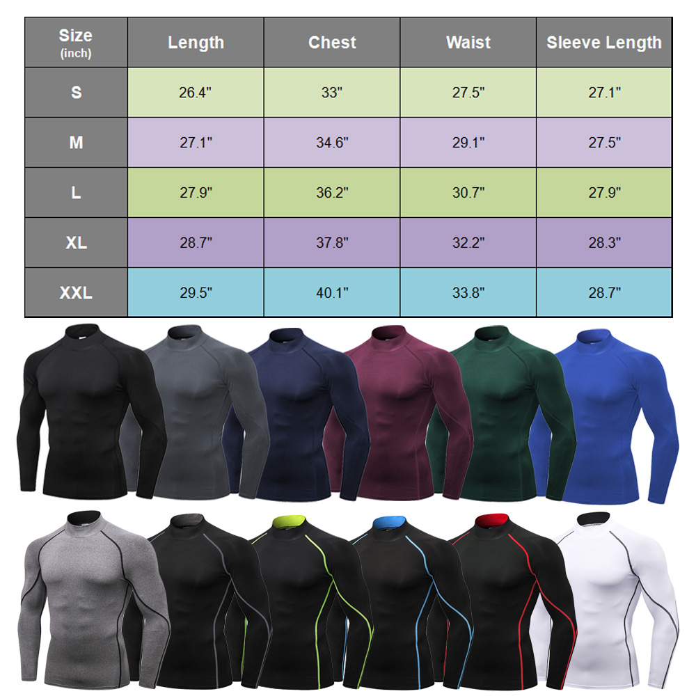 Men's Thermal Long Sleeve Compression Shirts, Winter Gear Sports Base Layer  Top, Basketball running training T-Shirt , Athletic Running T-Shirt