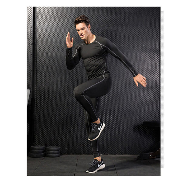 Spozeal Mens Fitness Leggings Pro Training Pants Sports Joggers Elastic Tights Workout Bottoms 21