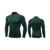 Spozeal Mens Mock Neck Long Sleeve Workout T Shirts Quick Dry Compression Shirt Dark Green