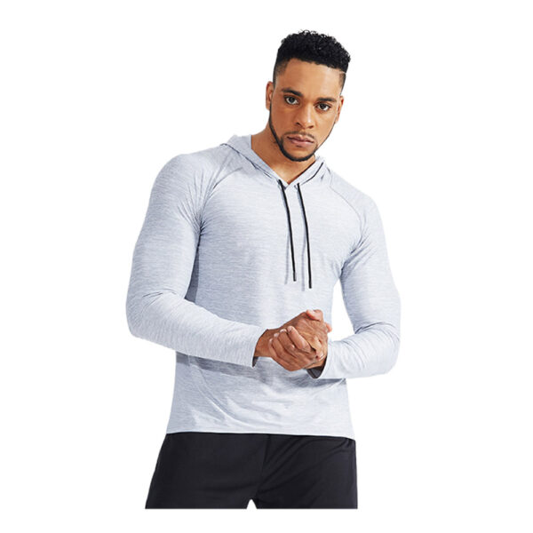 Spozeal Mens Workout Long Sleeve Hooded Shirt Quick Dry Athletic Casual Long Sleeve Pullover Hoodie