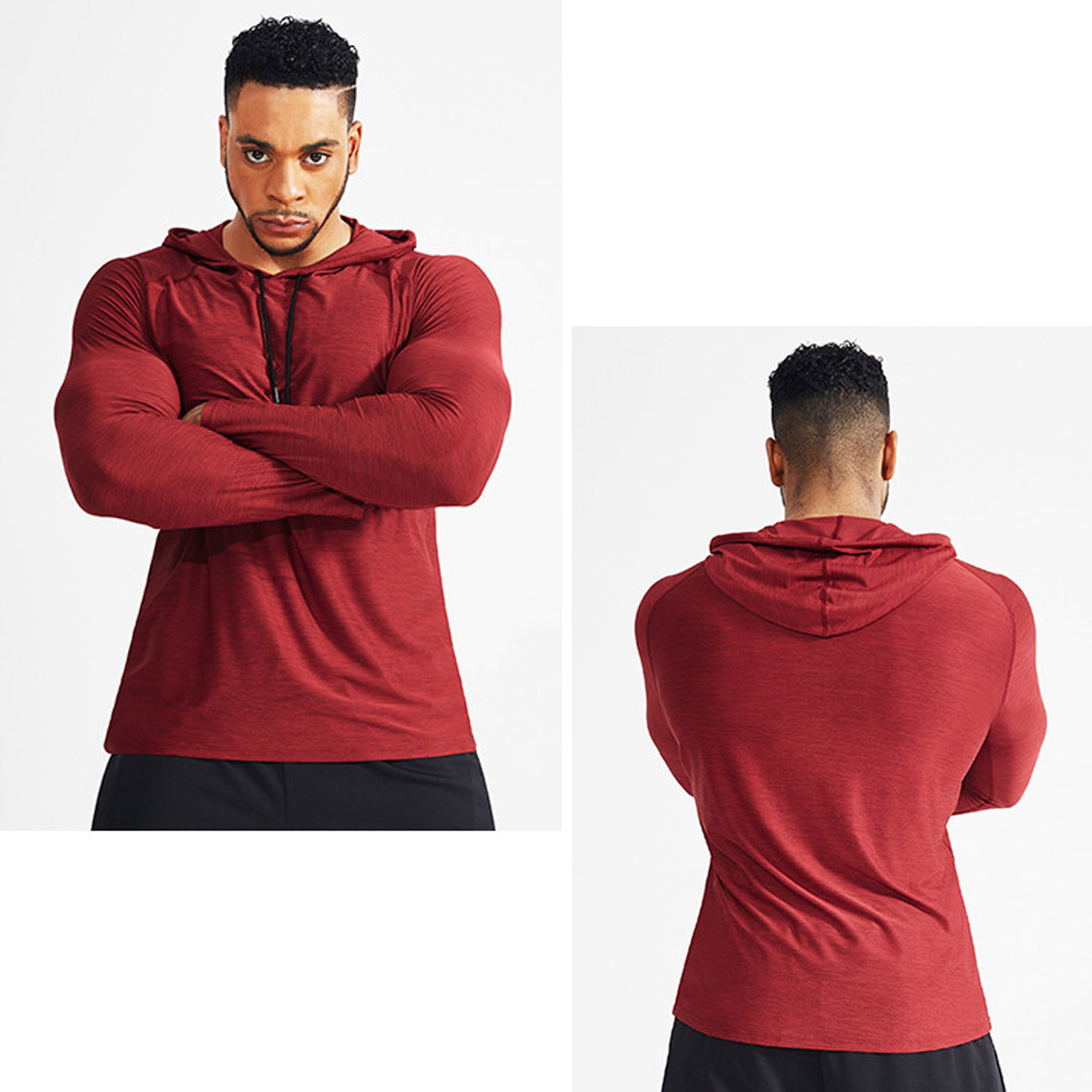 Spozeal Mens Workout Short Sleeve Hooded Shirt Quick Dry Athletic Casual Short Sleeve Pullover Hoodie