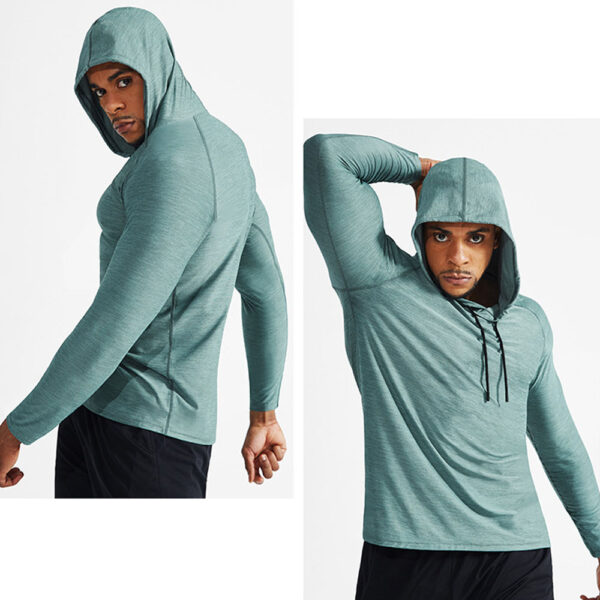 Spozeal Mens Workout Long Sleeve Hooded Shirt Quick Dry Athletic Casual Long Sleeve Pullover Hoodie 15