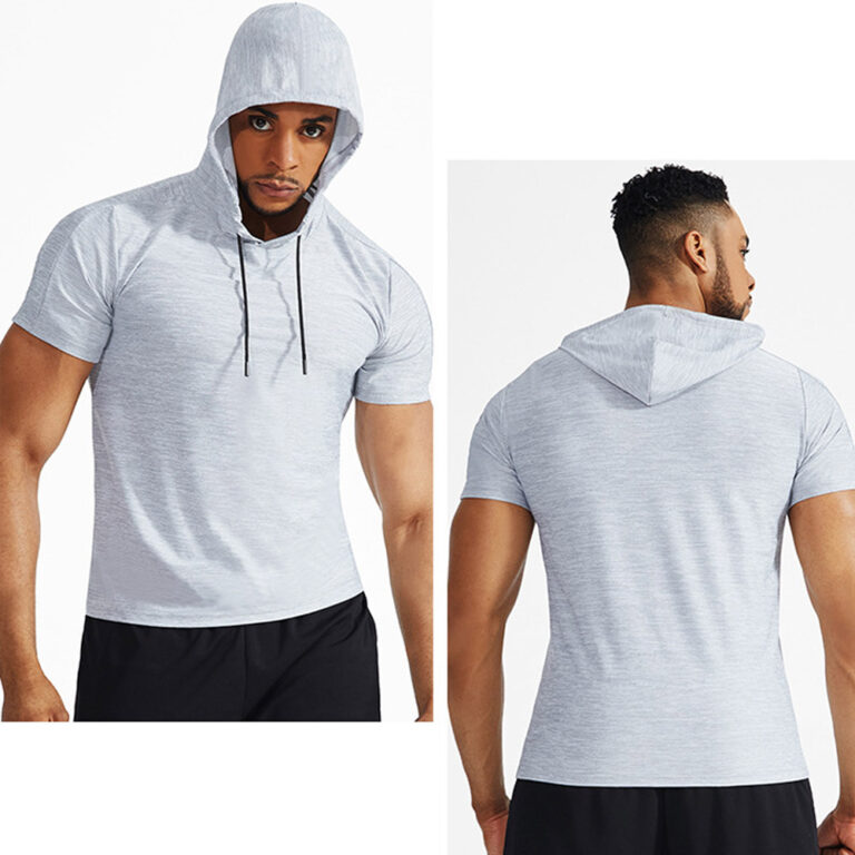 mens short sleeve hooded shirt