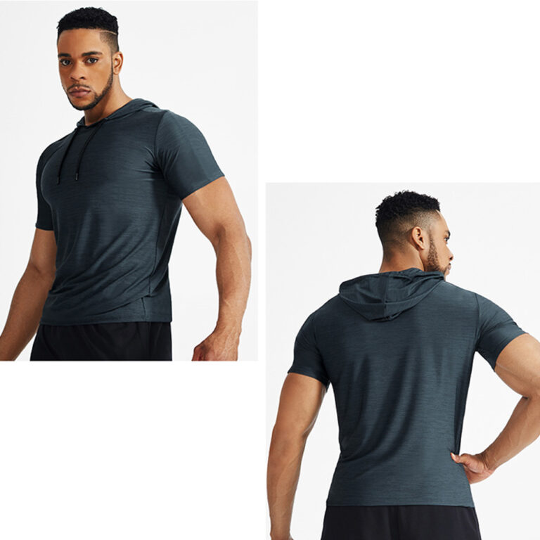 mens short sleeve hooded shirt