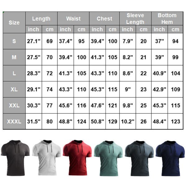 Spozeal Mens Workout Short Sleeve Hooded Shirt Quick Dry Athletic Casual Short Sleeve Pullover Hoodie size
