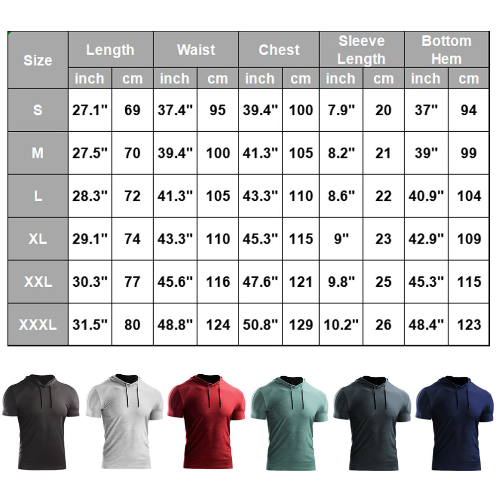 Spozeal Mens Workout Short Sleeve Hooded Shirt Quick Dry Athletic Casual Short Sleeve Pullover Hoodie