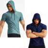 Spozeal Mens Workout Short Sleeve Hooded Shirt Quick Dry Athletic Casual Short Sleeve Pullover Hoodie 15