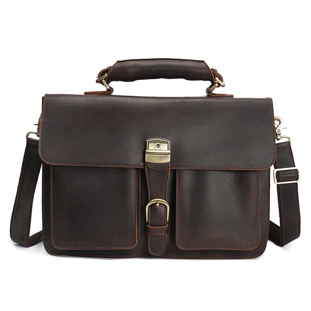 Handmade Men Leather Messenger Bag Business Briefcase Laptop Totes Satchel Bag for Men (10)
