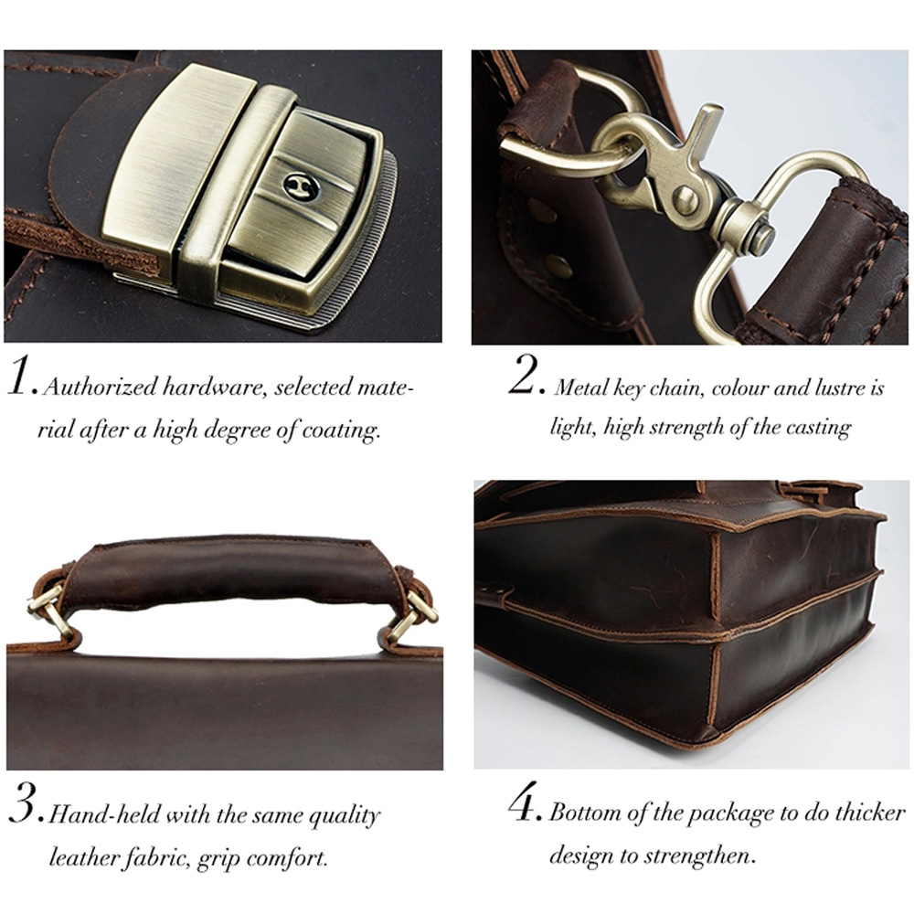 Handmade Men Leather Messenger Bag Business Briefcase Laptop Totes Satchel Bag for Men (9)