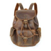 Leather Men Vintage Backpack Rucksack Travel Satchel Bag Women Cowhide Daypack Chestnut