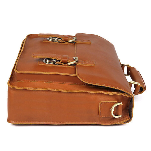 Men Leather Briefcase 14 Laptop Computer Bag Messenger Bag Tote Satchel (11)