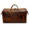 Men & Women Cowhide Leather Travel Luggage Bags Carry on Weekender Overnight Tote Duffel Bag (2)