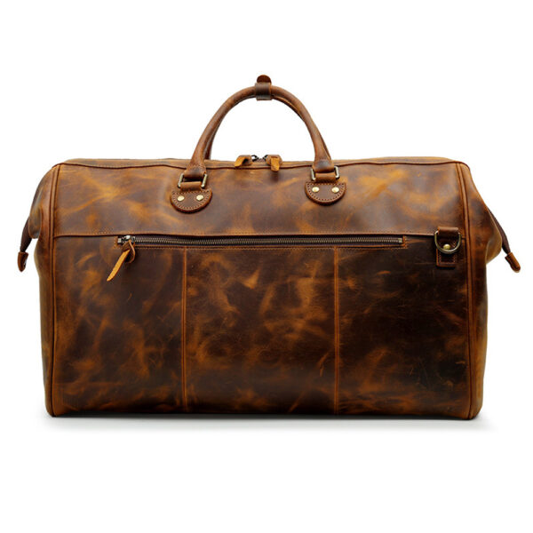 Men & Women Cowhide Leather Travel Luggage Bags Carry on Weekender Overnight Tote Duffel Bag (6)