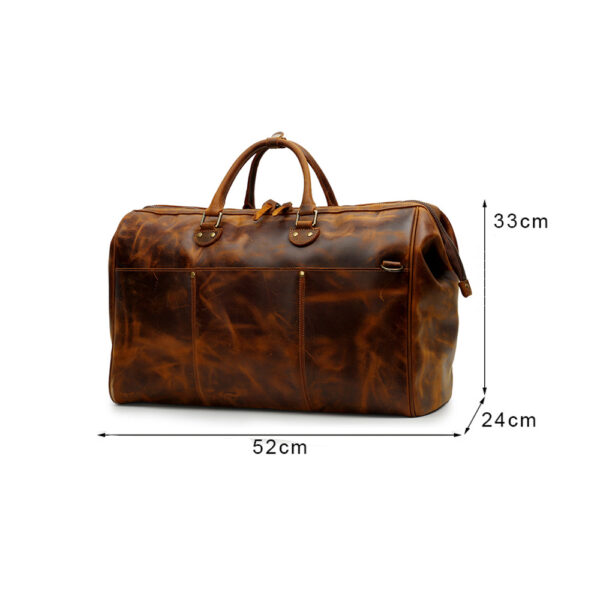 Men & Women Cowhide Leather Travel Luggage Bags Carry on Weekender Overnight Tote Duffel Bag (8)