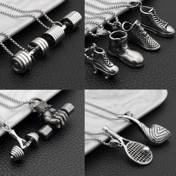 Pendant stainless steel simple Hip-hop fashion punk jewelry for men and women (39)