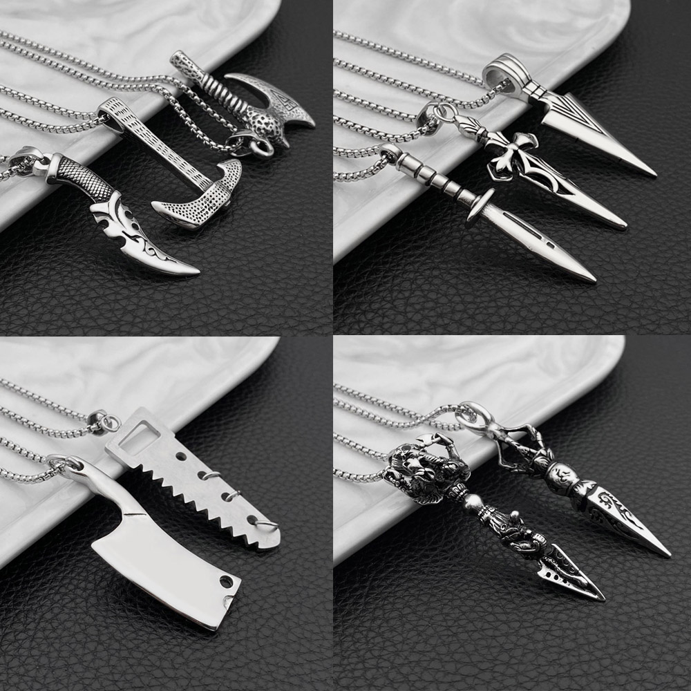 Pendant stainless steel simple Hip-hop fashion punk jewelry for men and women (40)