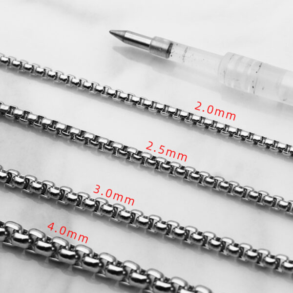 Unisex Necklace Square Chain Stainless Steel Jewelry 3mm for Men and Women (2)