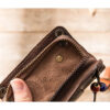 Vegetable Tanned Leather Key Case Coin Purse Car Key Bag for Men & Women (6)