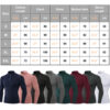 Mens Stand Up Collar Fleece Fitness Clothes High Elastic Tight Long Sleeves Shirt for Men size