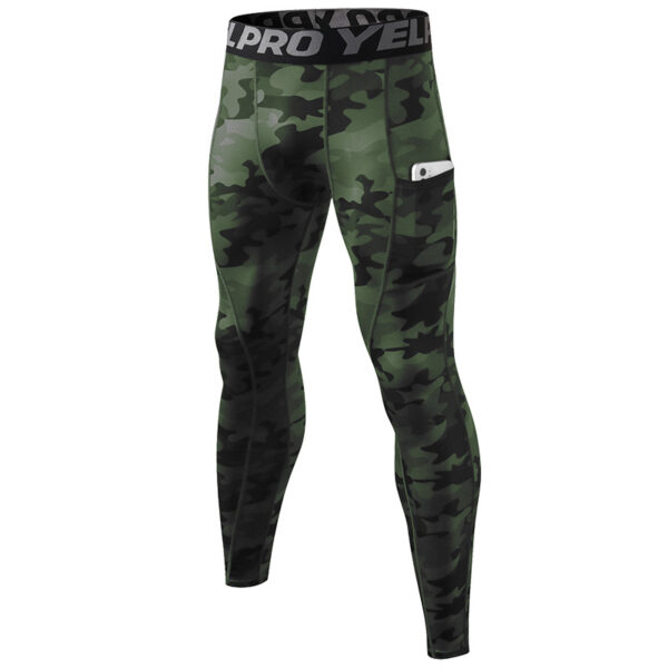 Leggings With Pockets for Men Pro Fitness Workout Training Pants Sports Joggers Stretch Tights Camouflage green