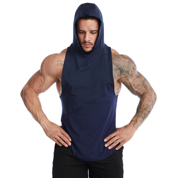 Mens Beast Hooded Vest Workout Training Sleeveless Shirt Hoodie Tank Tops Quick Dry