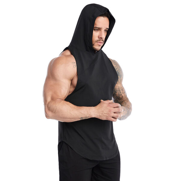 Mens Beast Hooded Vest Workout Training Sleeveless Shirt Hoodie Tank Tops Quick Dry (13)