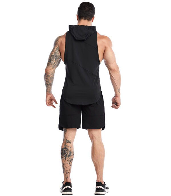 Mens Beast Hooded Vest Workout Training Sleeveless Shirt Hoodie Tank Tops Quick Dry (5)