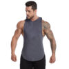 Mens Beast Hooded Vest Workout Training Sleeveless Shirt Hoodie Tank Tops Quick Dry (8)