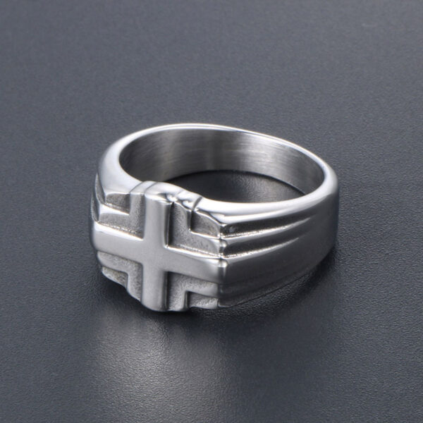 Simple Accessory Cross Steel Ring Unisex Jewelry for Men and Women (2)
