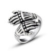 Unisex Punk Personality Skull Hand Steel Ring for Men and Women