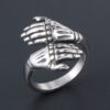 Unisex Punk Personality Skull Hand Steel Ring for Men and Women (4)
