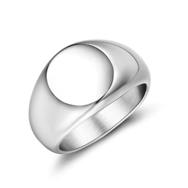 Unisex Round Flat Steel Ring Personality Fashion Glossy Ring for Men & Women (1)