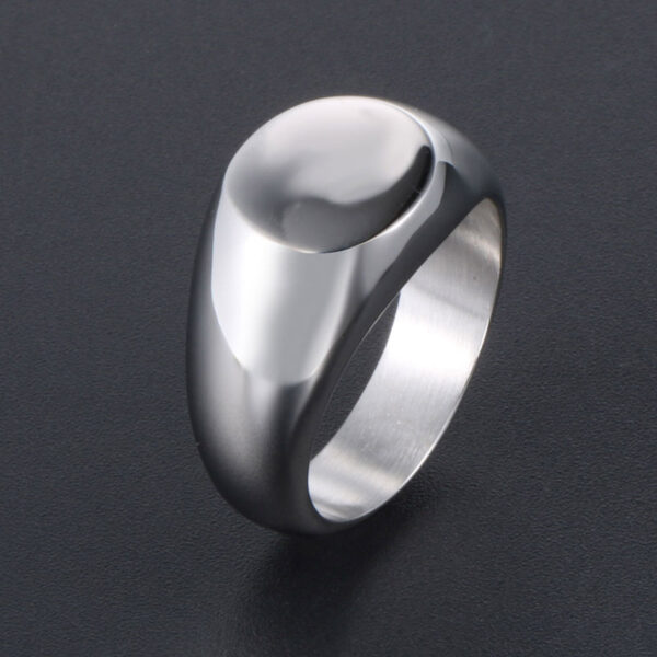 Unisex Round Flat Steel Ring Personality Fashion Glossy Ring for Men & Women (7)