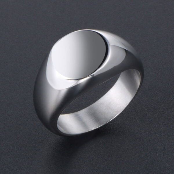 Unisex Round Flat Steel Ring Personality Fashion Glossy Ring for Men & Women (8)